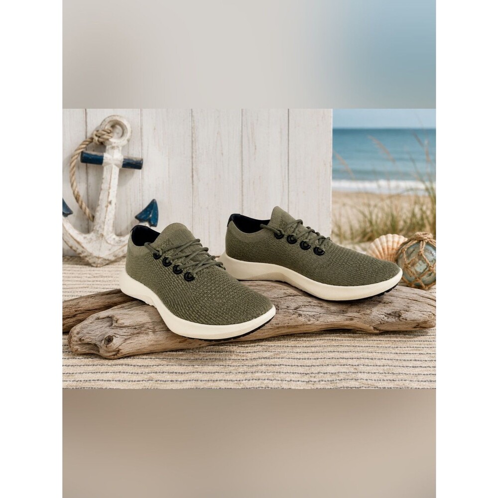 Allbirds Tree Dasher 2 Mens Running Shoe Rugged Green Natural White 13.5 NIB